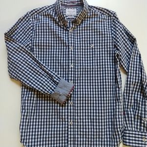 Denim & Flower Slim Fit Small Plaid Button Down